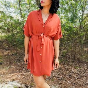 Belted Shirt Dress